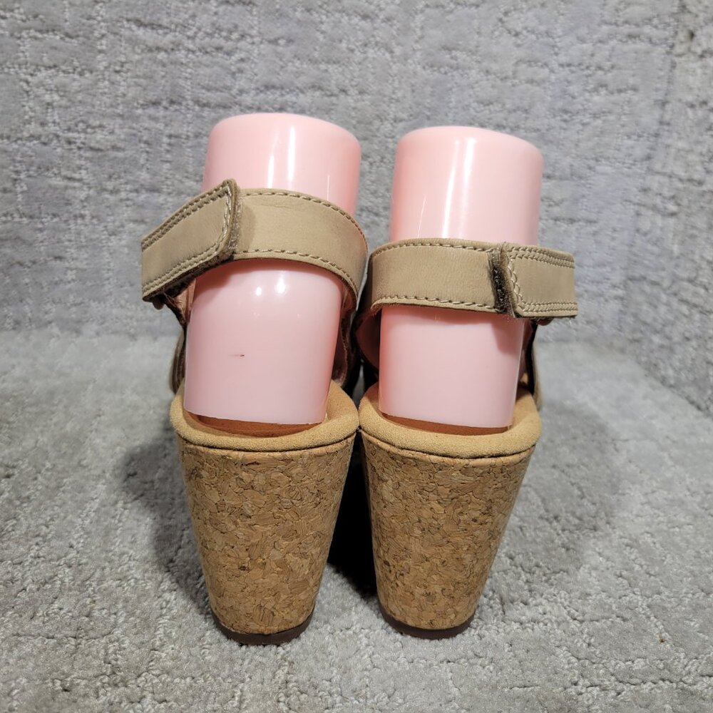 Clarks Annadel Bari Sand Leather Nubuck Wedge Sandals Womens Size 8.5,10,11 NEW - Picture 6 of 15